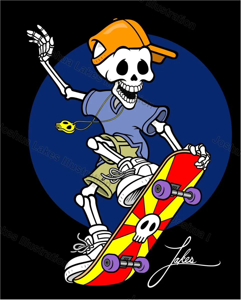 Dedz Skate Kid - original illustration by Joshua Lakes
