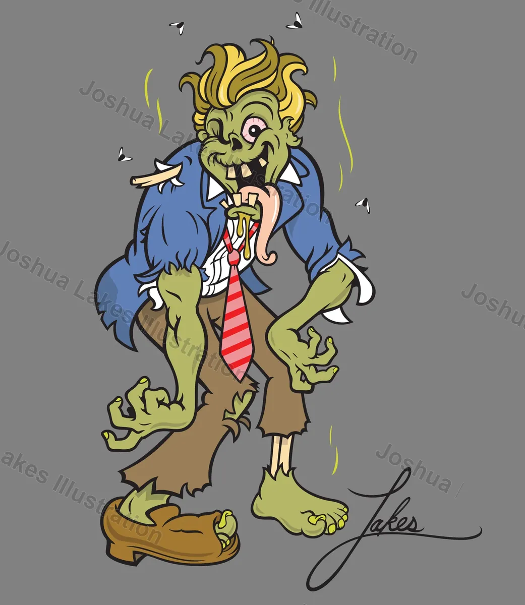 Zombie - original illustration by Joshua Lakes